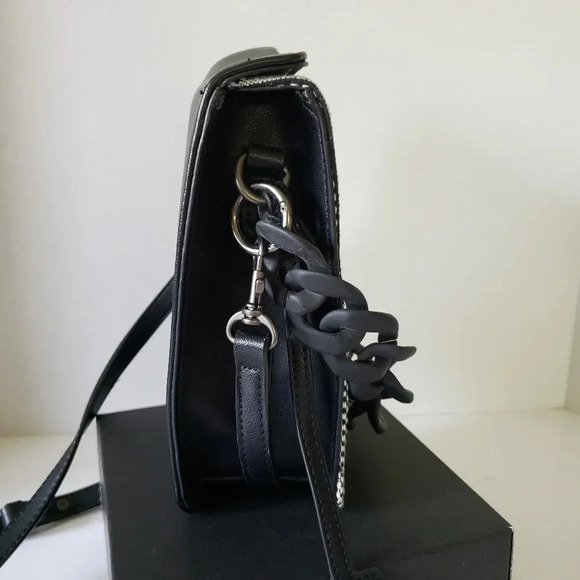 Pixie Mood Womans Black/White Vegan Leather Billie  Crossbody Bag. - Picture 5 of 14